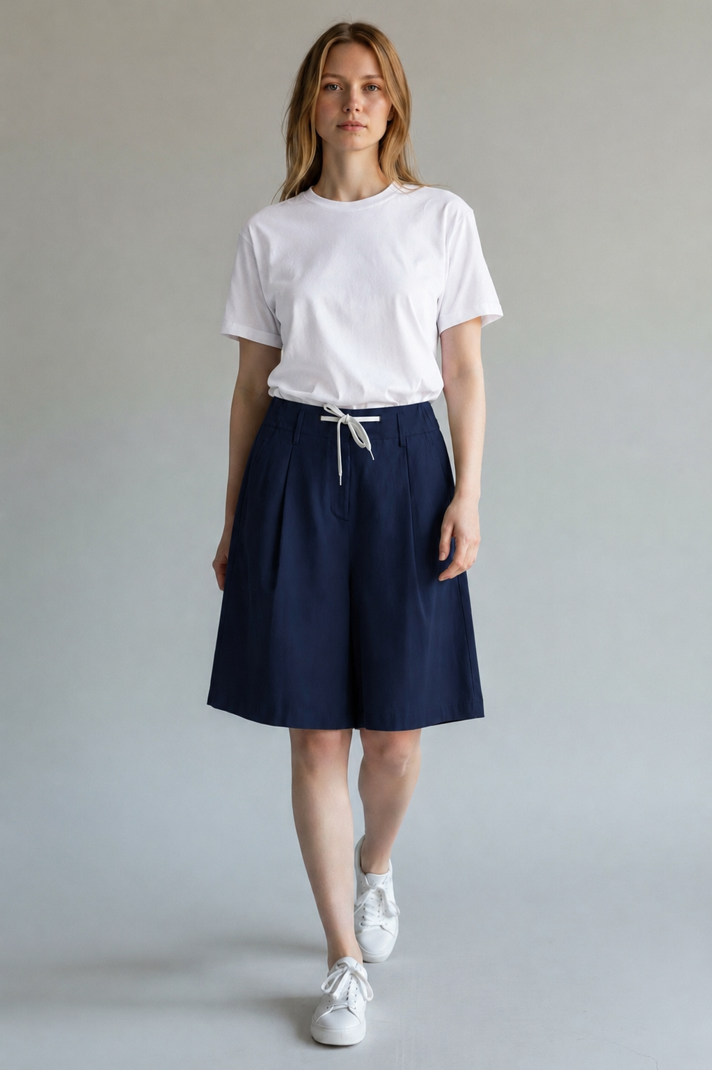 Bermuda in cotone blu Navy / Jucca