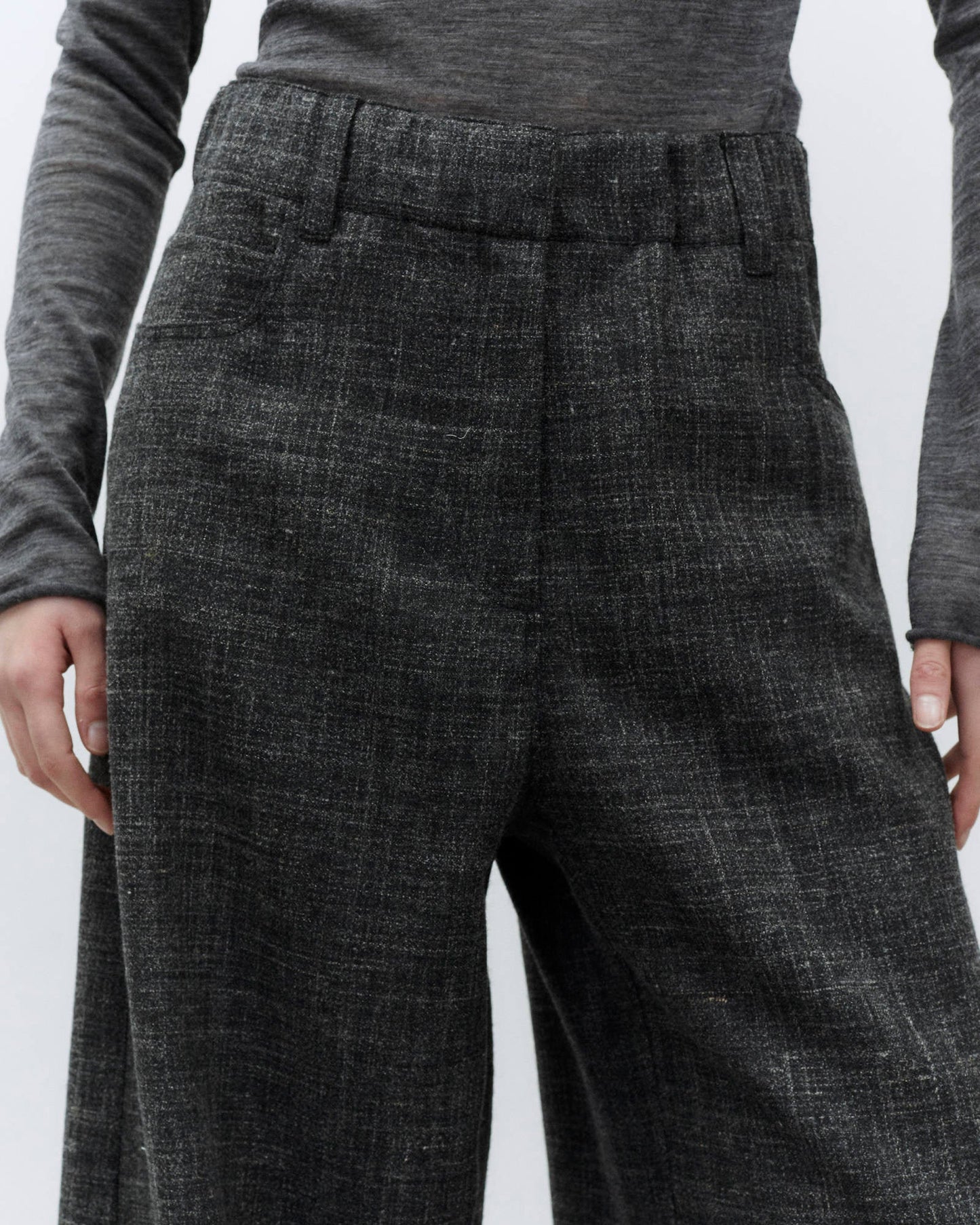 Pantalone palazzo graniglia in lana