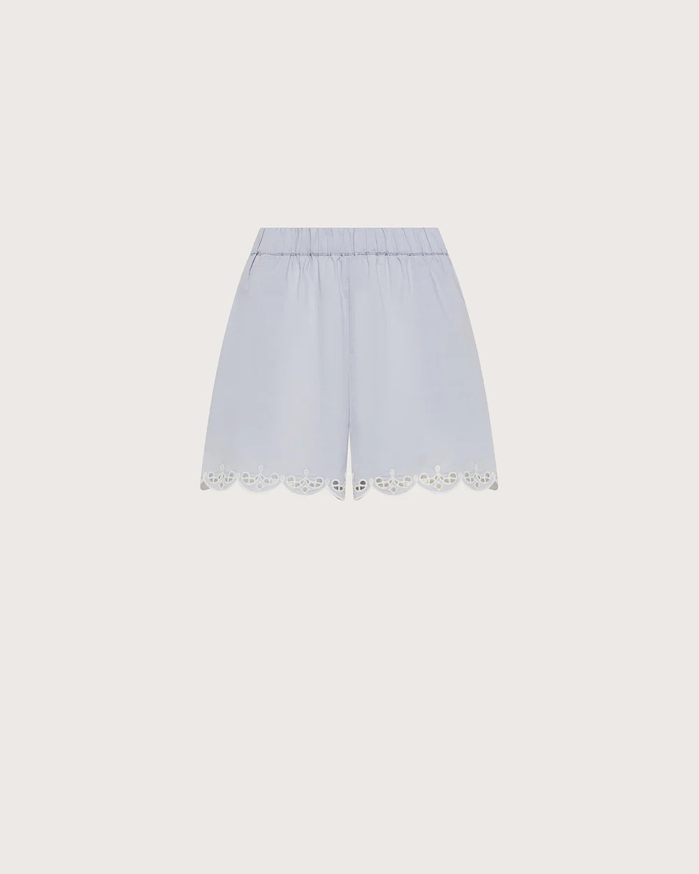 Shorts in popeline di cotone con ricamo Sangallo / 19.70