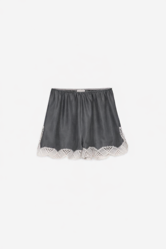 Shorts in twill di seta con pizzo / Alysi