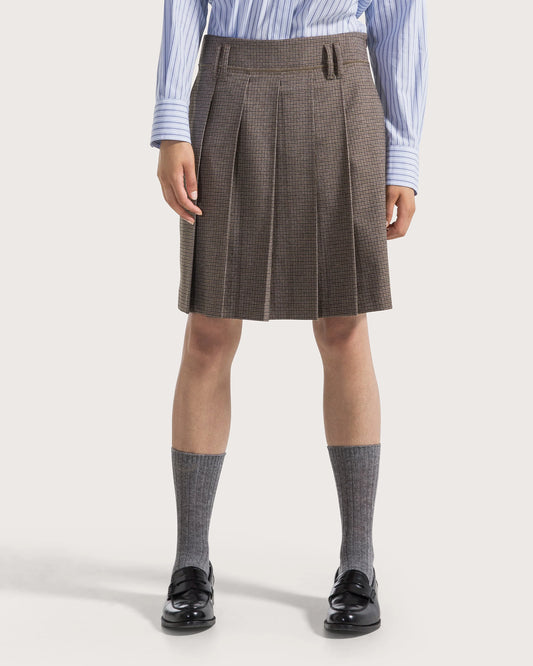 Gonna pieghe pied de poule / 19.70