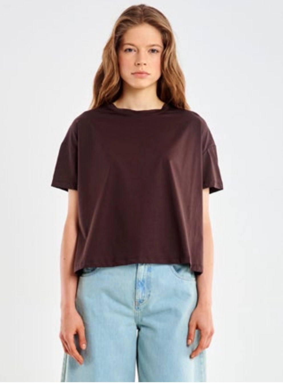 T-Shirt boxy marrone / SoloTre