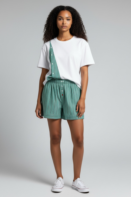 Shorts a righe verdi / SoloTre