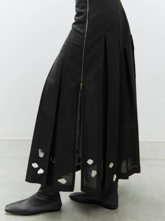 Gonna voile plissé con ricamo / Alysi