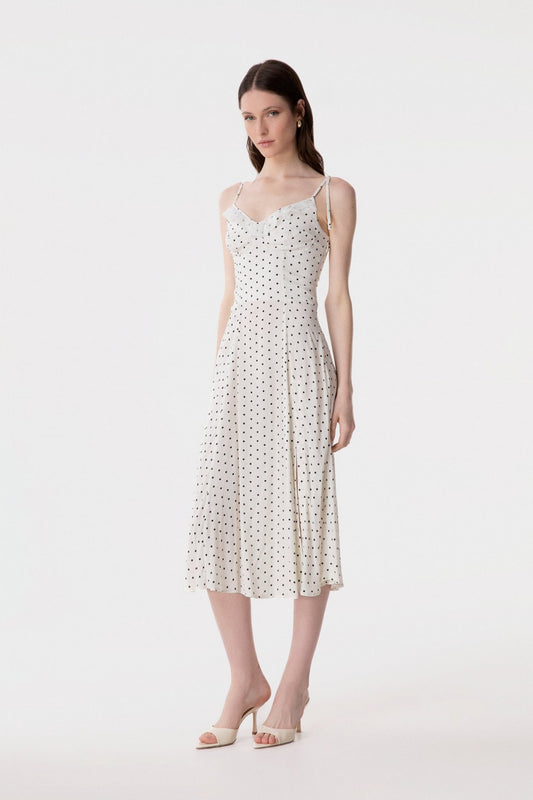 Abito midi con Rouge e spacco laterale PRISCILLA / Mar De