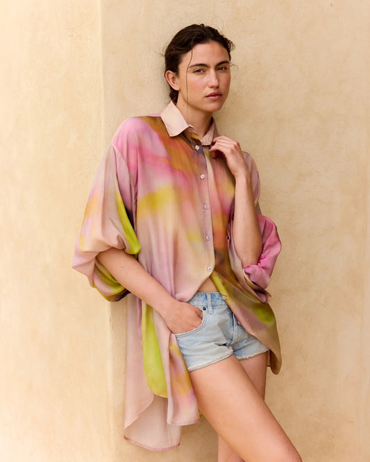 Camicia rosa in seta habotai / MES Demoiselles Paris