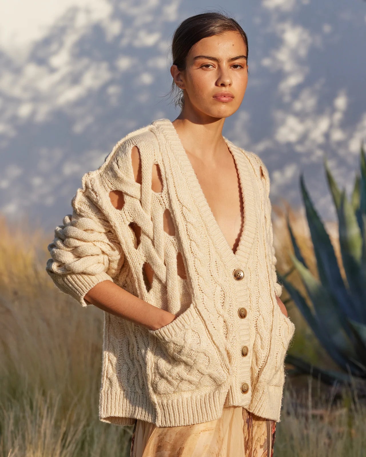 Cardigan con lavorazione aperta MANISSE