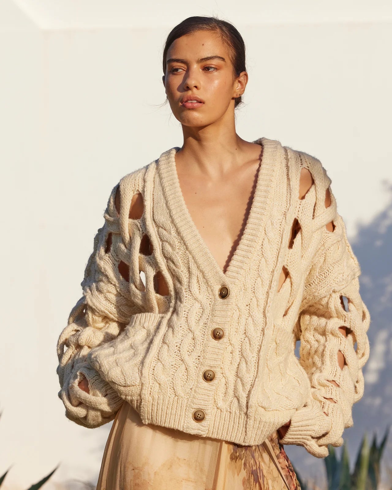 Cardigan con lavorazione aperta MANISSE