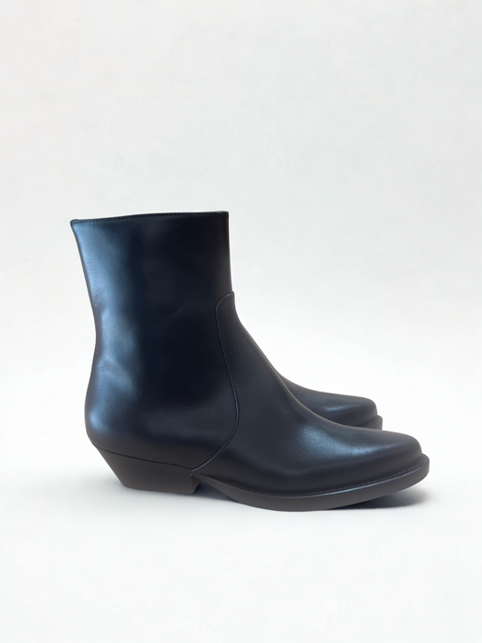 Stivaletto Texano Nero in Pelle / Anna f