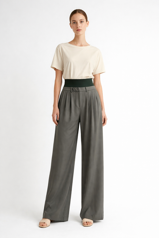 Pantaloni con baschina alta in maglia / MeiMeij