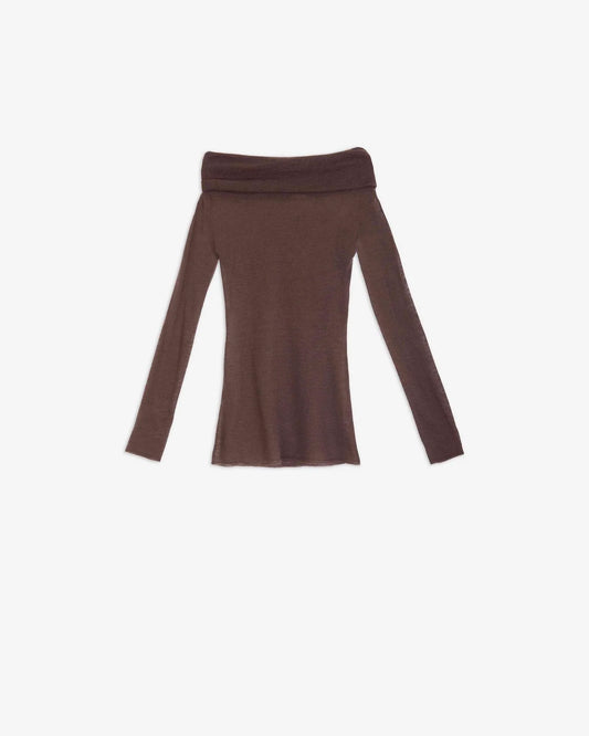 Maglia in lana extrafine off shoulder