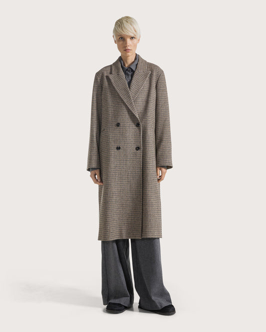 Cappotto in panno pied de poule