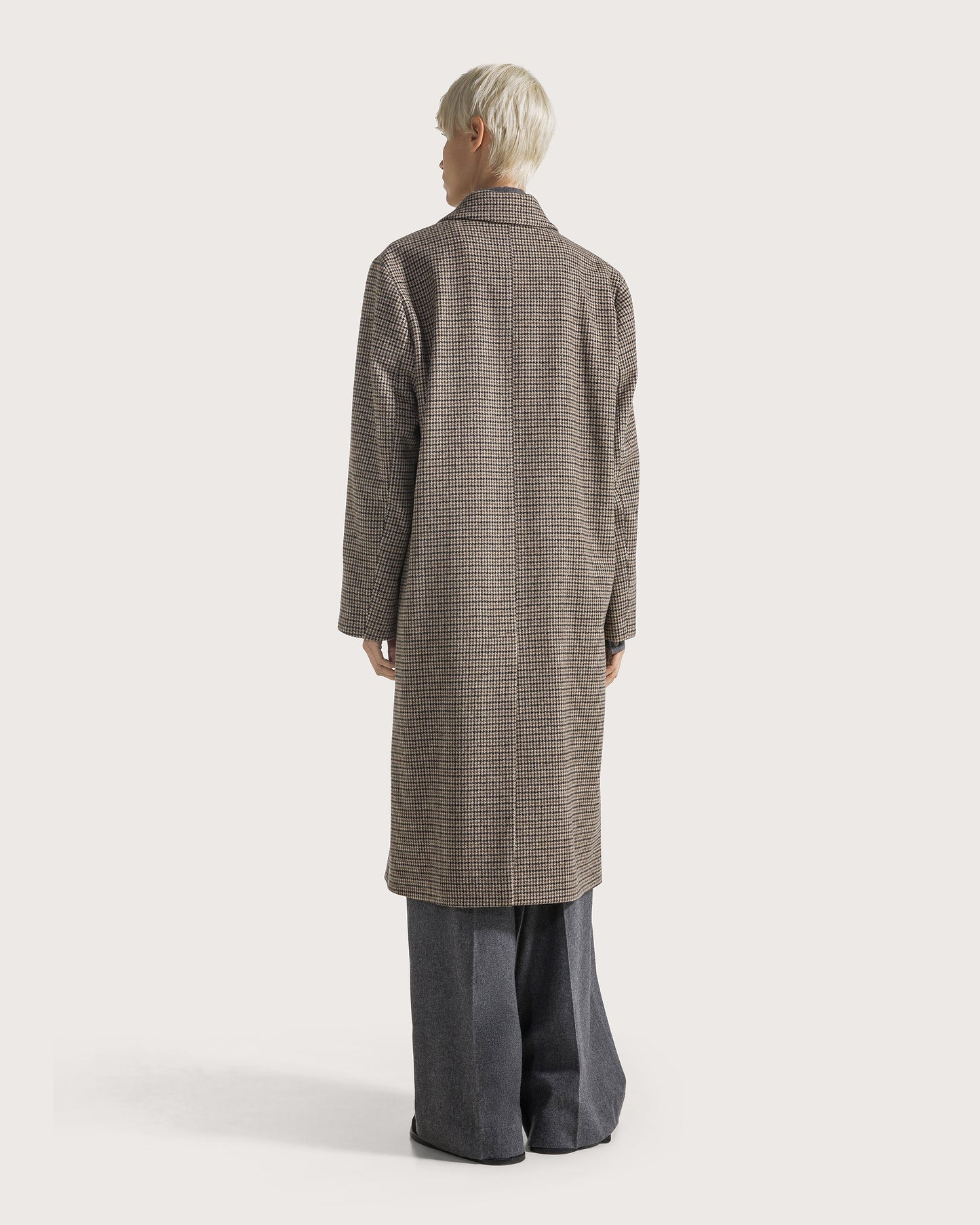 Cappotto in panno pied de poule