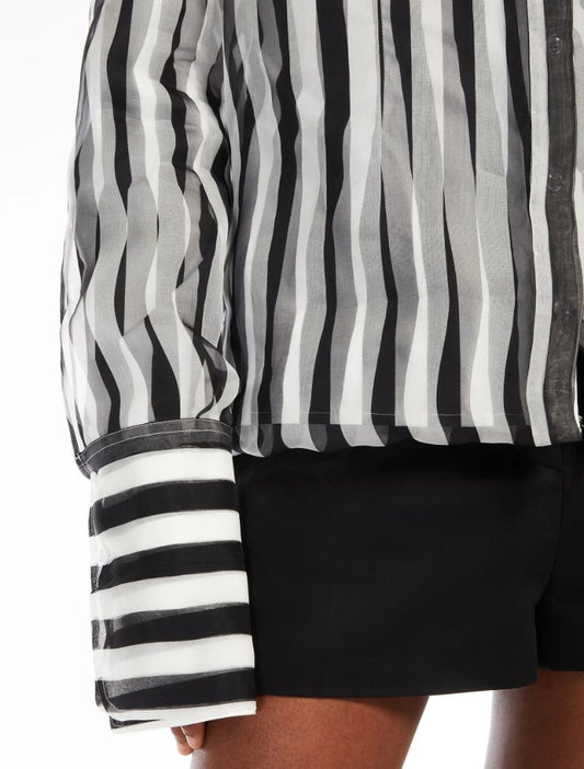 Camicia in popeline e organza di seta SUMERO