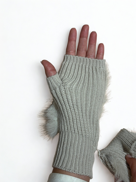 Manopole in lana ed ecopelliccia / Alpo