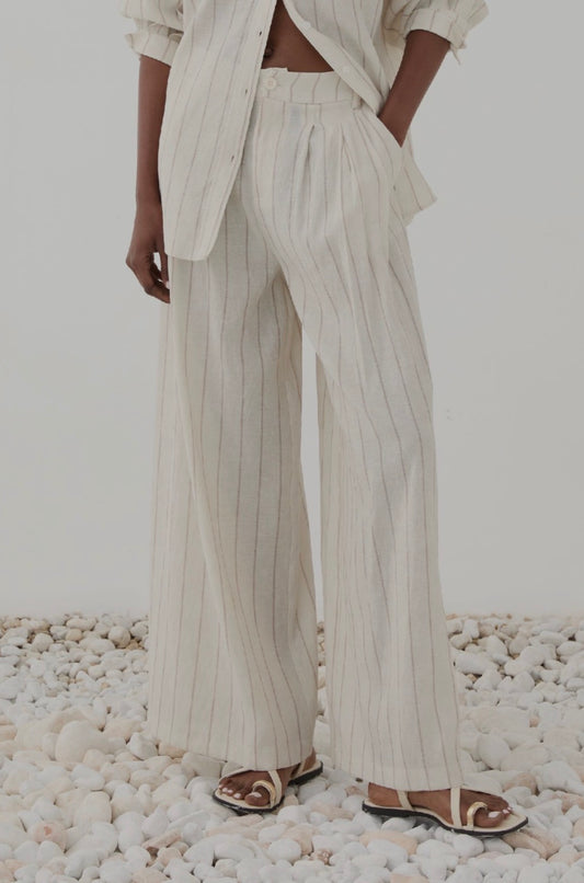 Pantalone gessato ecrù / ELEH