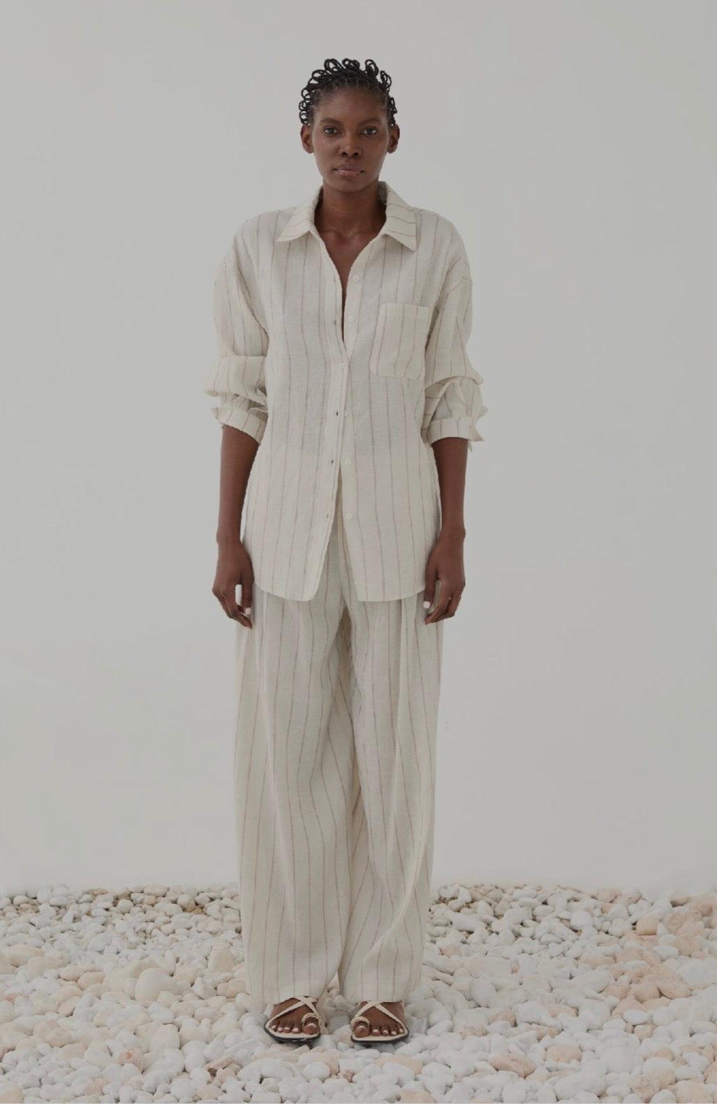 Camicia gessata ecrù / ELEH