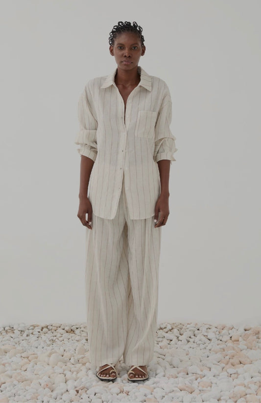 Camicia gessata ecrù / ELEH