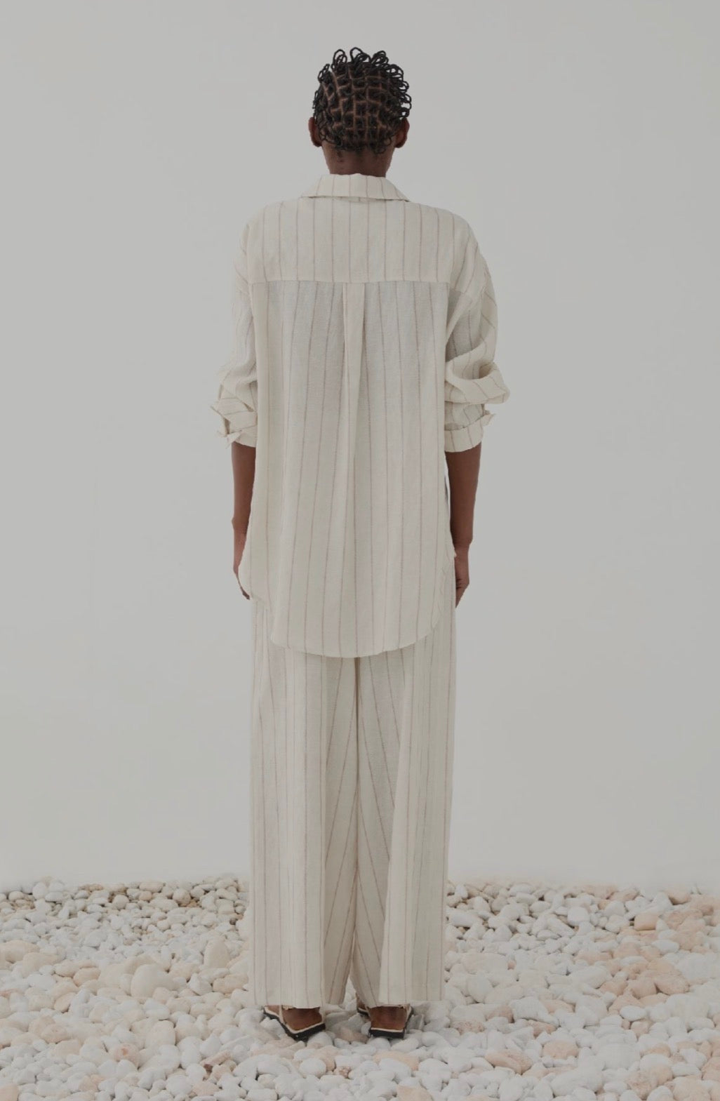 Camicia gessata ecrù / ELEH
