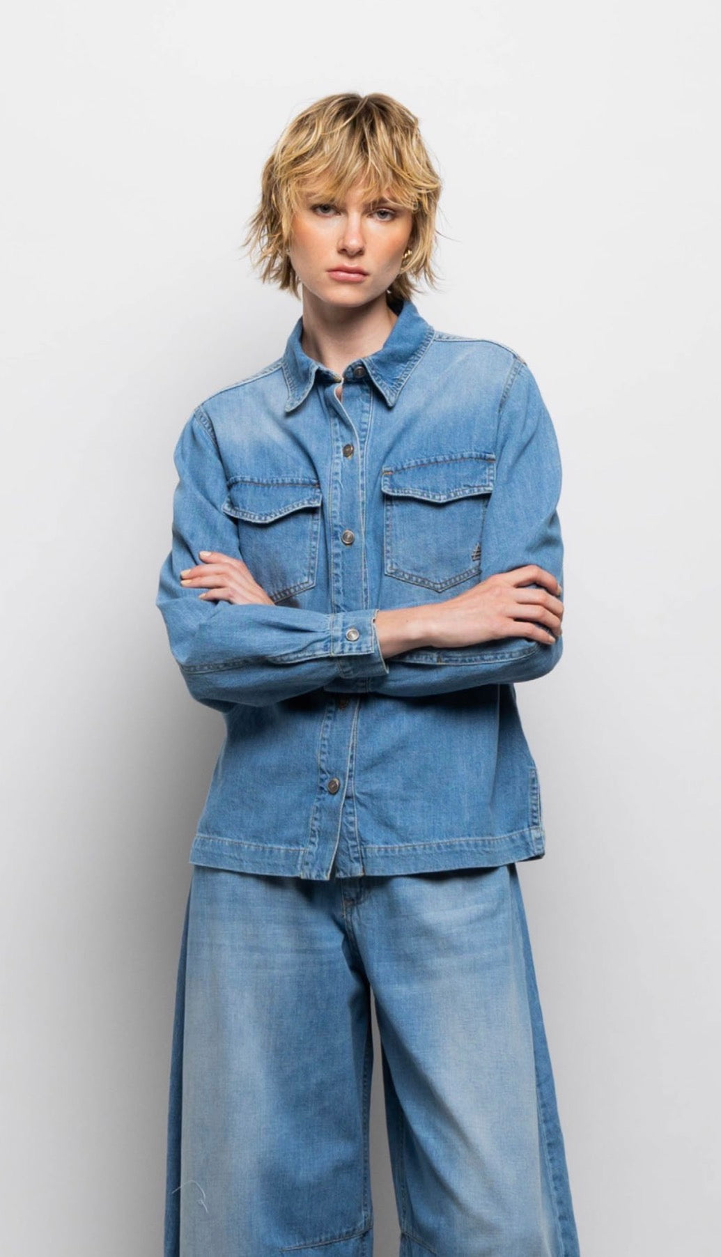 Camicia in denim con bottoni DEMETRA / God Save Denim