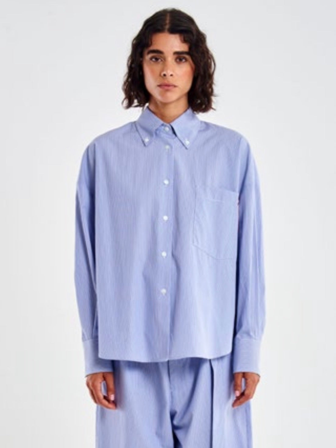 Camicia a righe azzurra / SoloTre