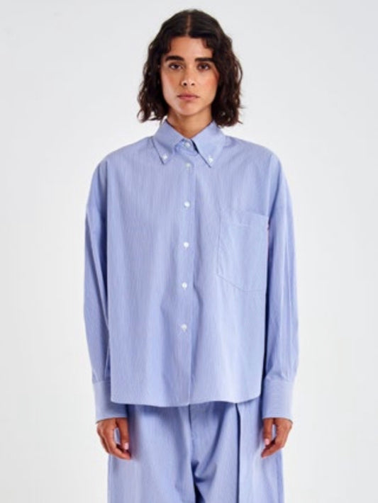 Camicia a righe azzurra / SoloTre