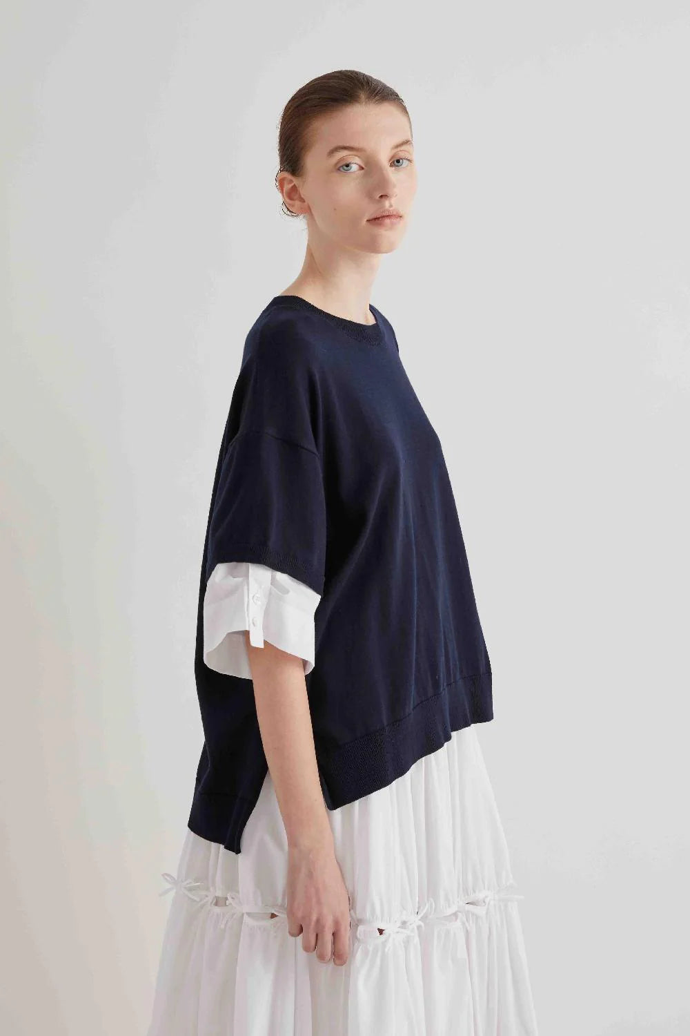 Maglia con inserti in tessuto / MeiMeij