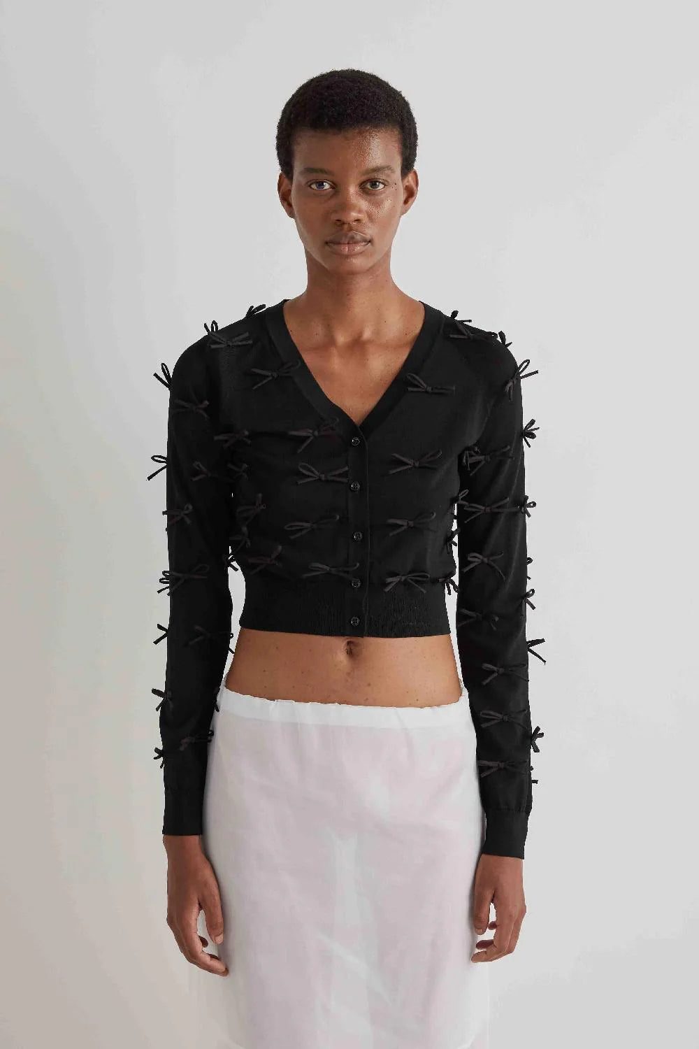 Cardigan corto con fiocchi applicati / MeiMeij