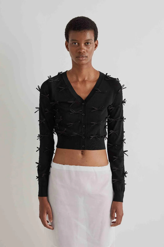 Cardigan corto con fiocchi applicati / MeiMeij