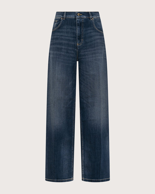 Jeans wide leg a vita alta