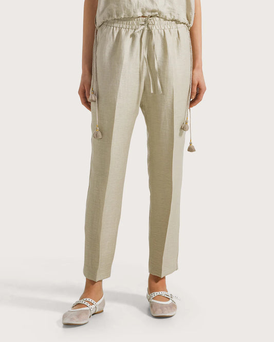 Pantalone in misto lino effetto stropicciato / 19.70