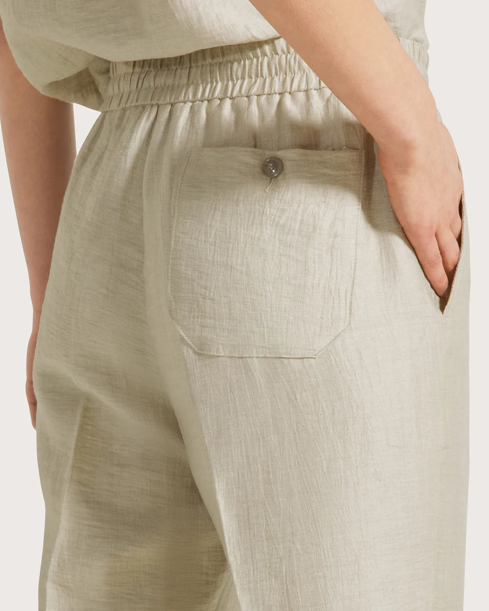 Pantalone in misto lino effetto stropicciato / 19.70