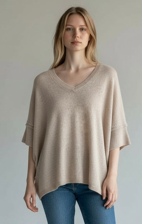 Maglia poncho THESEE Beige / Not Shy