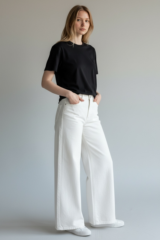 Pantalone largo in cotone SMERALDA / Nine in the Morning