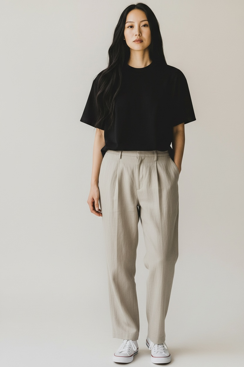 Pantalone dritto in lino RUBINO / Nine in the Morning