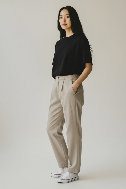 Pantalone dritto in lino RUBINO / Nine in the Morning