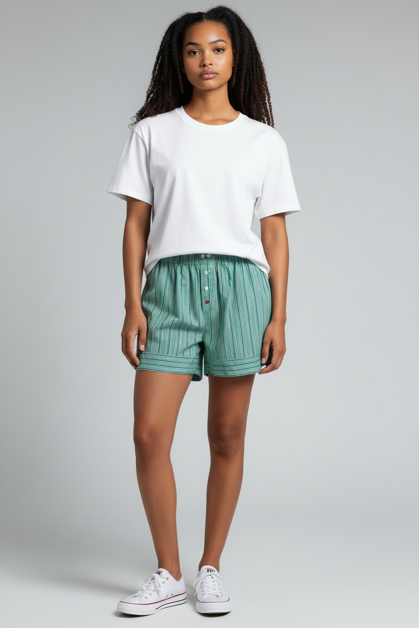Shorts a righe verdi / SoloTre