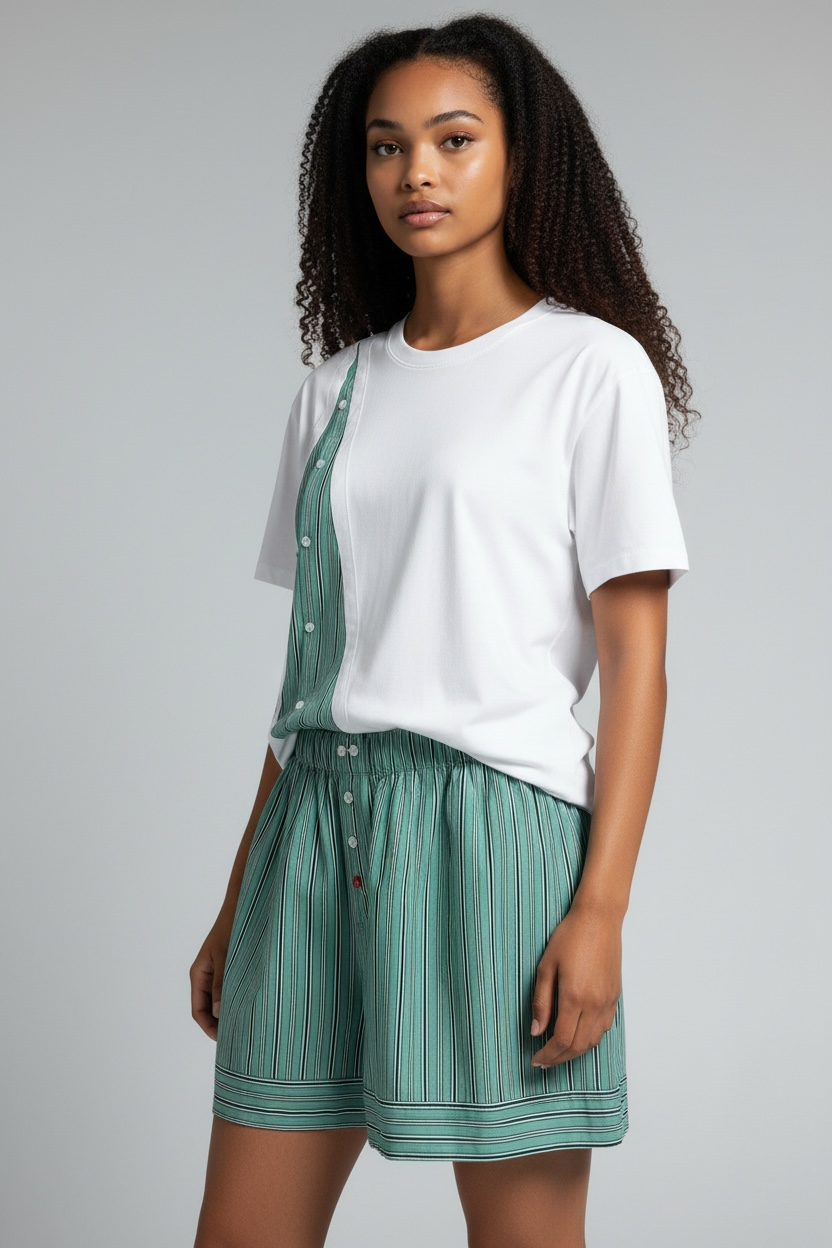 Shorts a righe verdi / SoloTre