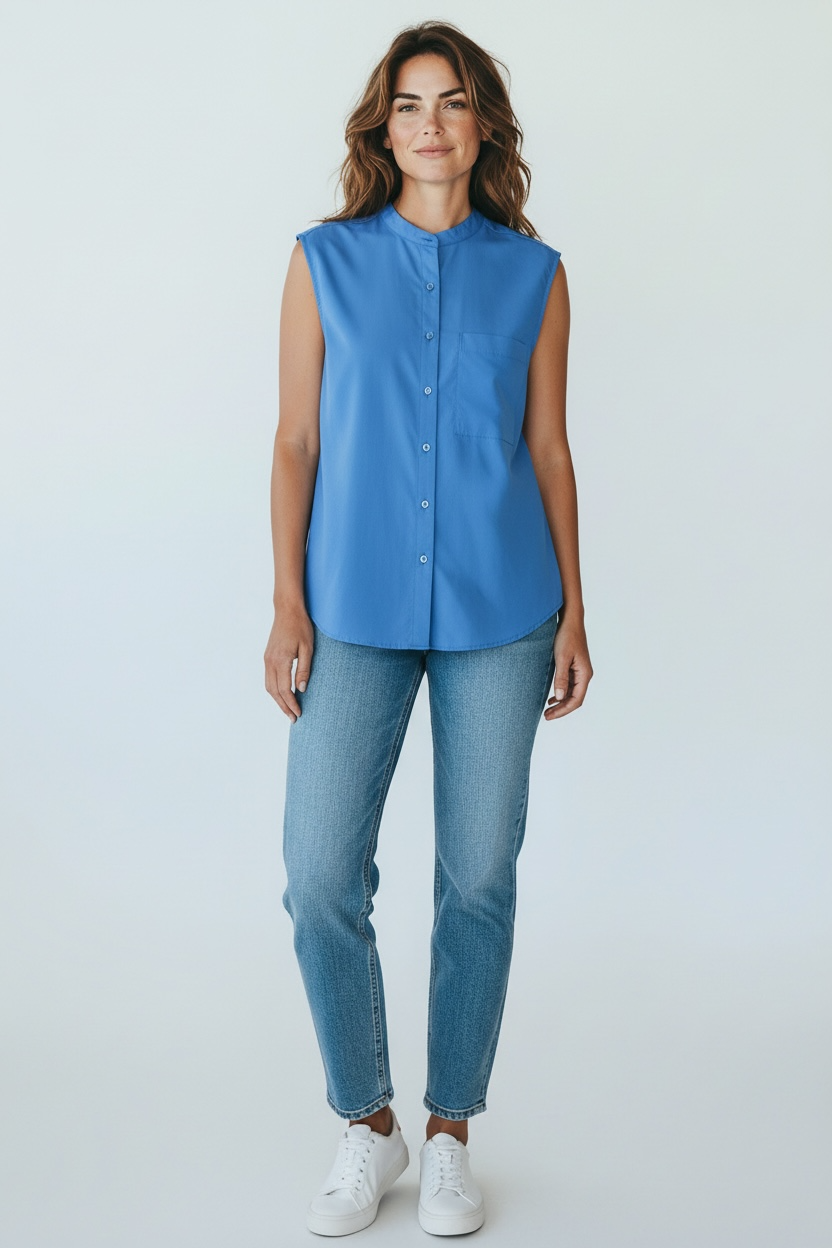 Camicia smanicata azzurra / SoloTre