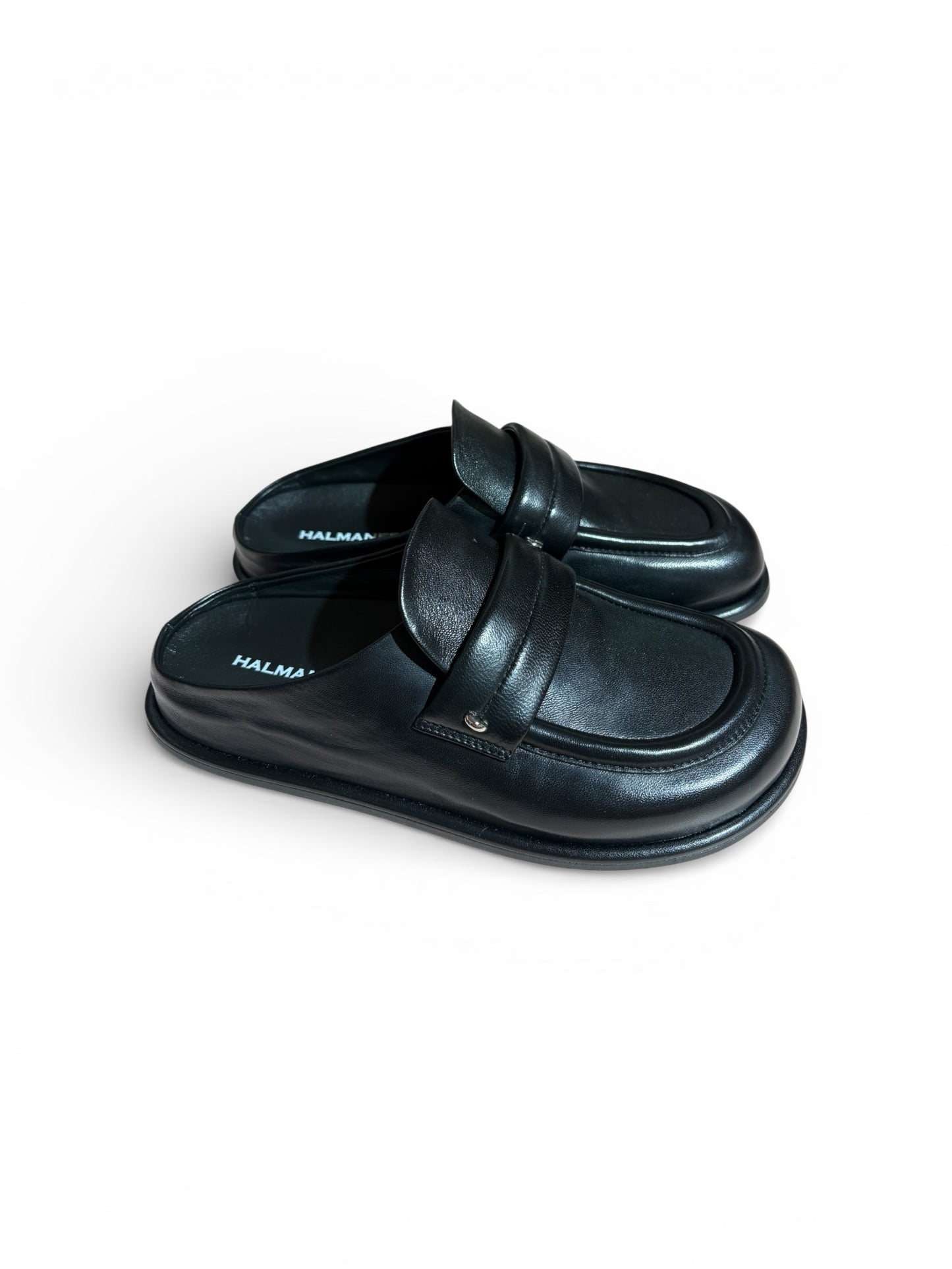 Mule nere in pelle / Halmanera