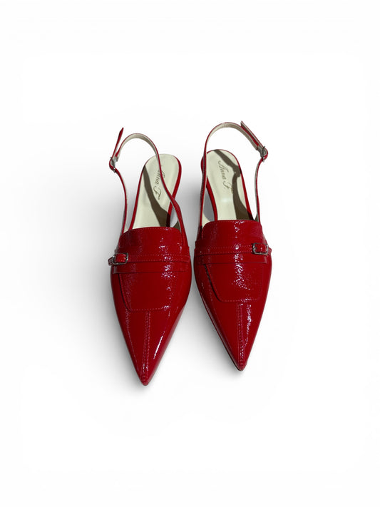Slingback in vernice rossa / Anna F.