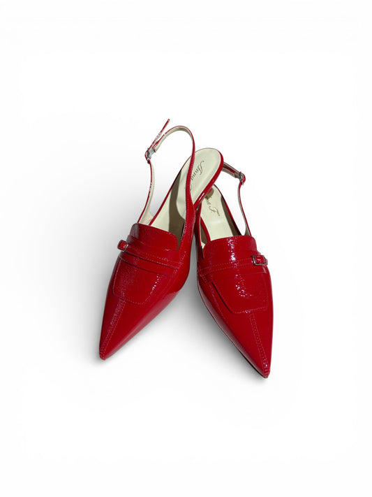 Slingback in vernice rossa / Anna F.