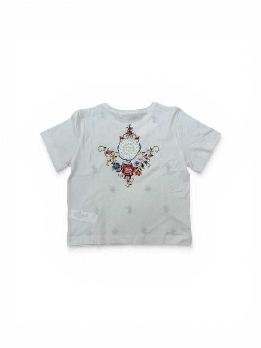 T-Shirt in cotone con ricamo a punto croce / 19.70