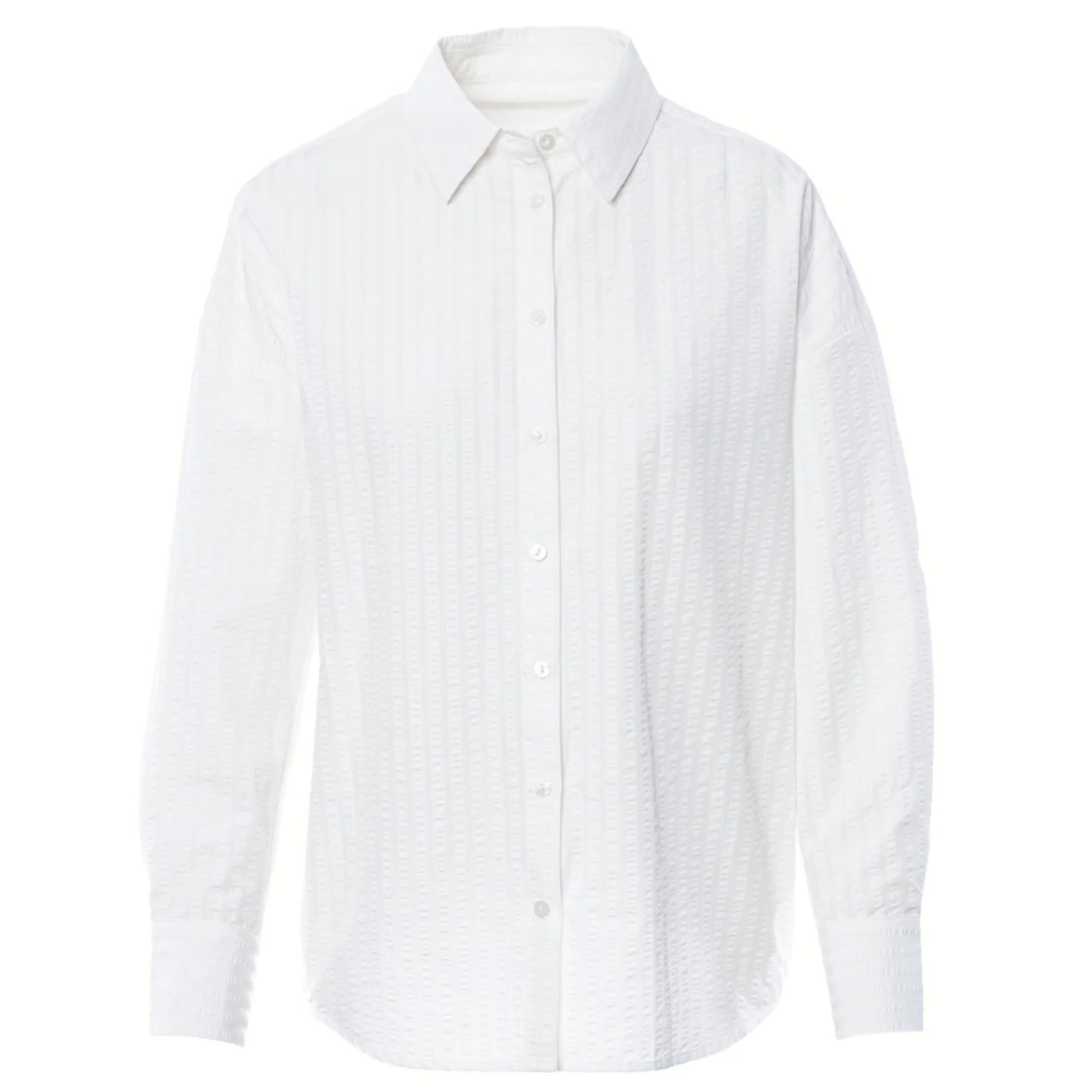 Camicia in misto cotone a righe bianca / Anonyme Designers