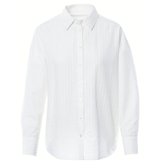 Camicia in misto cotone a righe bianca / Anonyme Designers