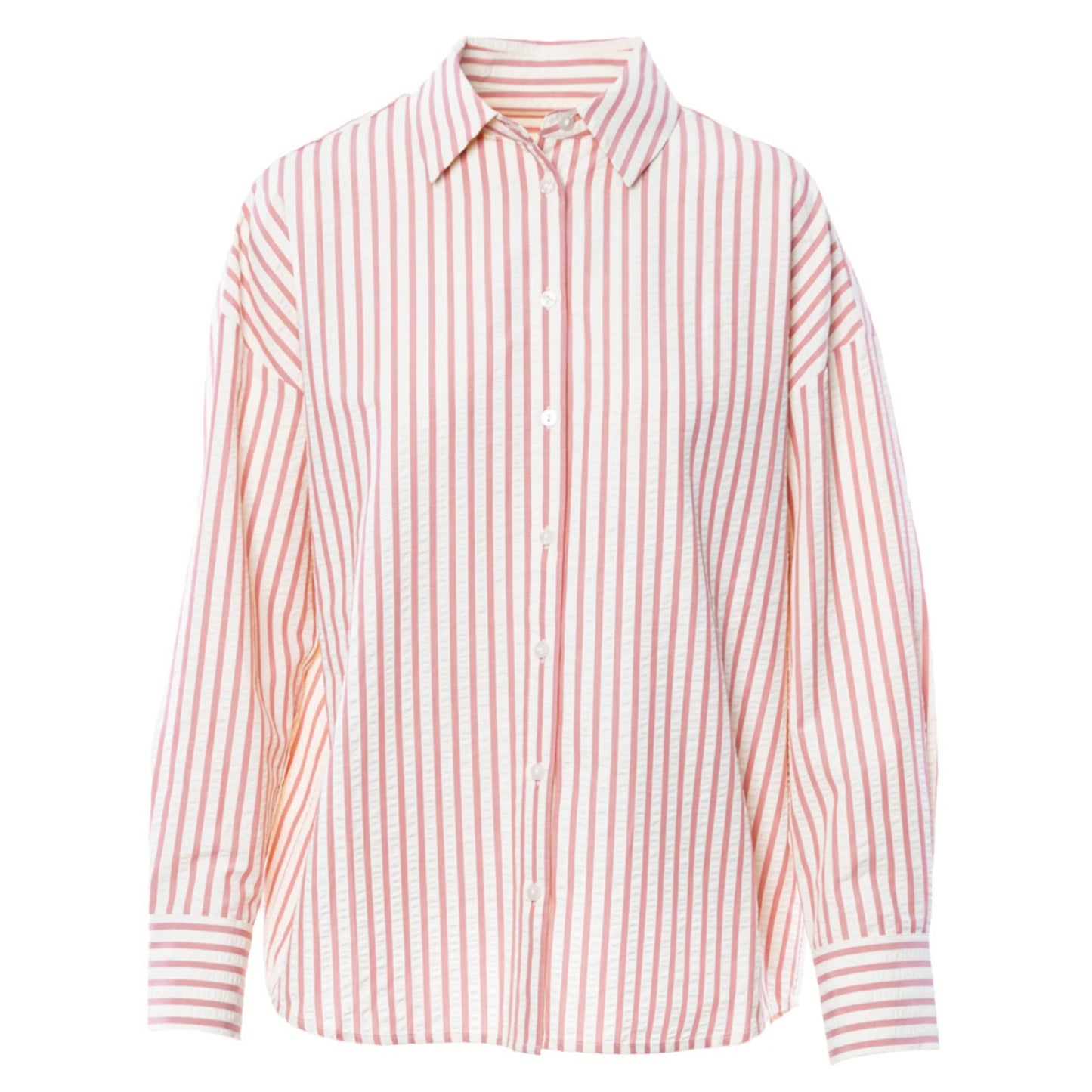 Camicia in misto cotone a righe rosa / Anonyme Designers