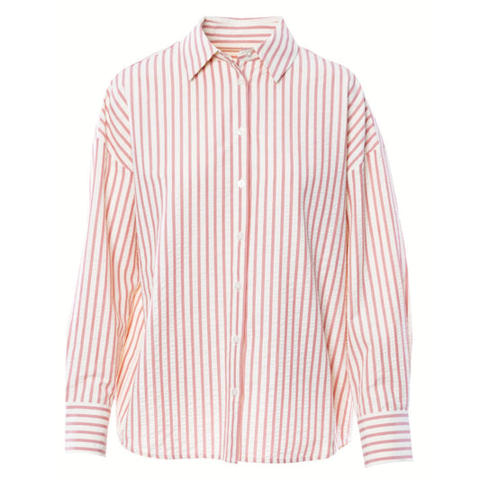 Camicia in misto cotone a righe rosa / Anonyme Designers