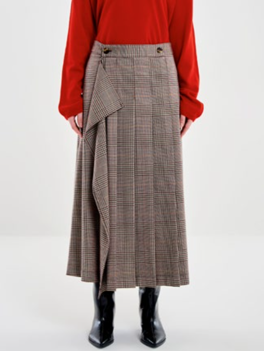 Gonna midi a pieghe Principe di Galles / SoloTre