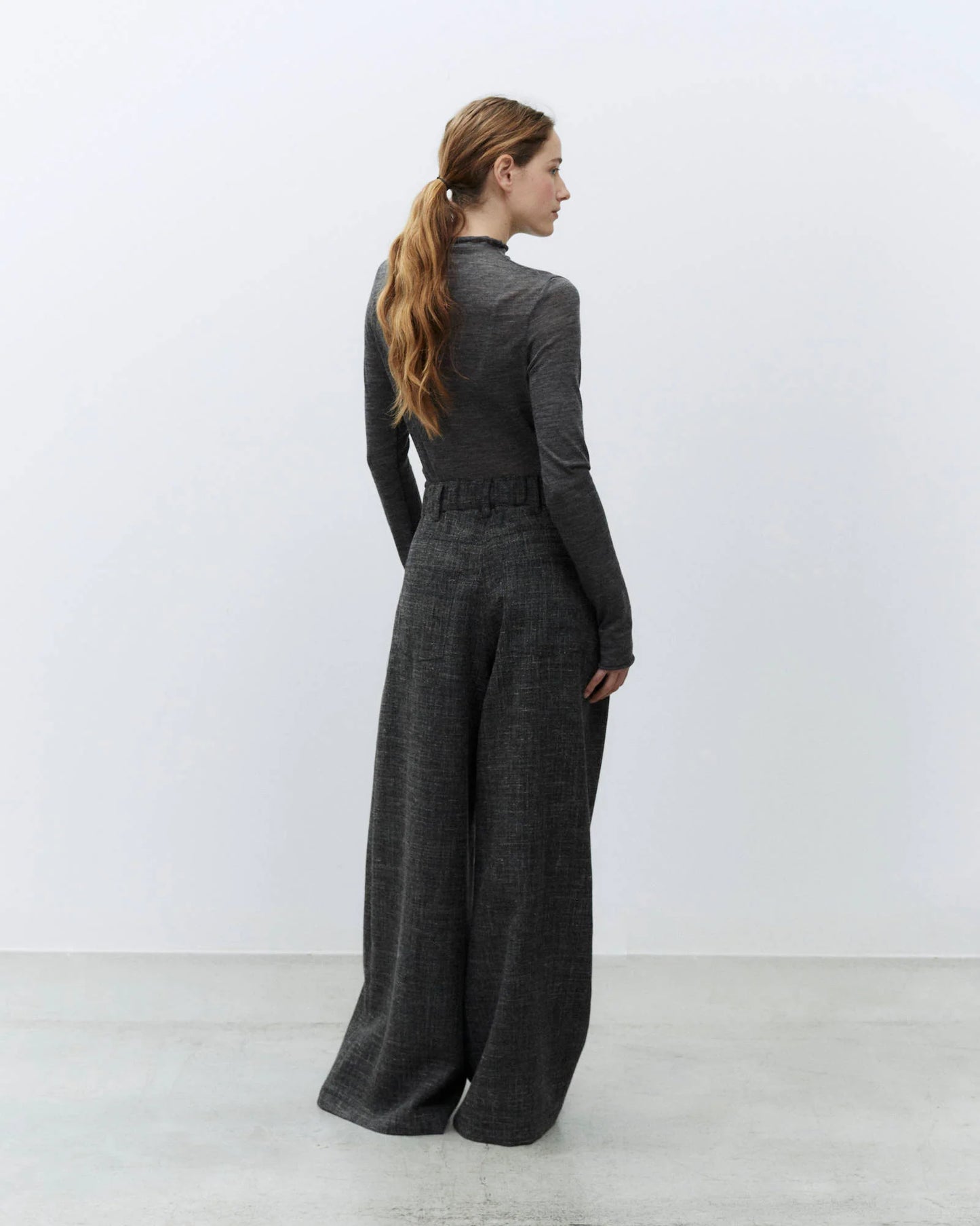 Pantalone palazzo graniglia in lana