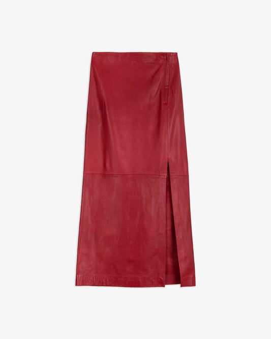 Gonna in pelle rossa